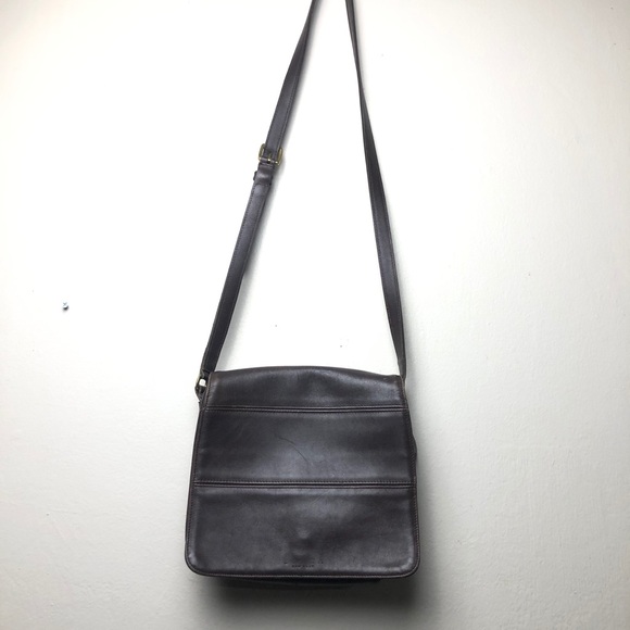 Vintage Coach Leather Crossbody bag Dark Brown - Picture 3 of 9